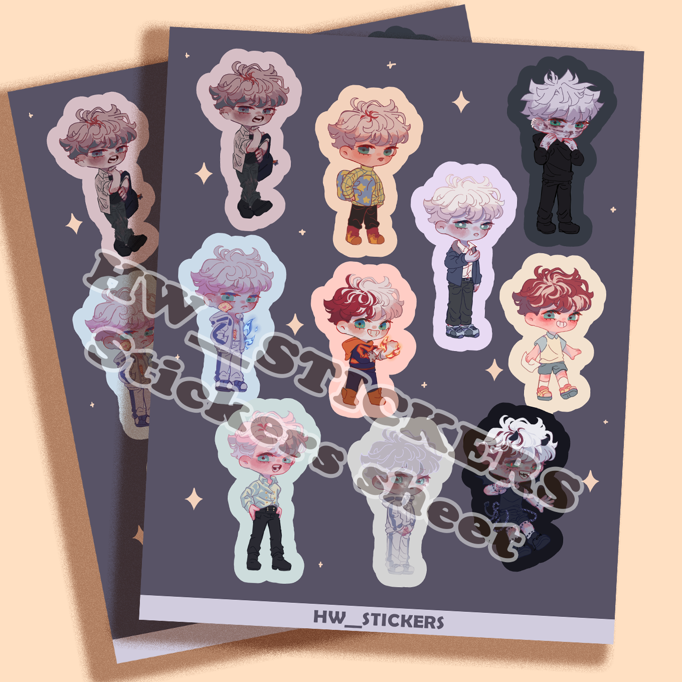 Touya AU sticker sheet