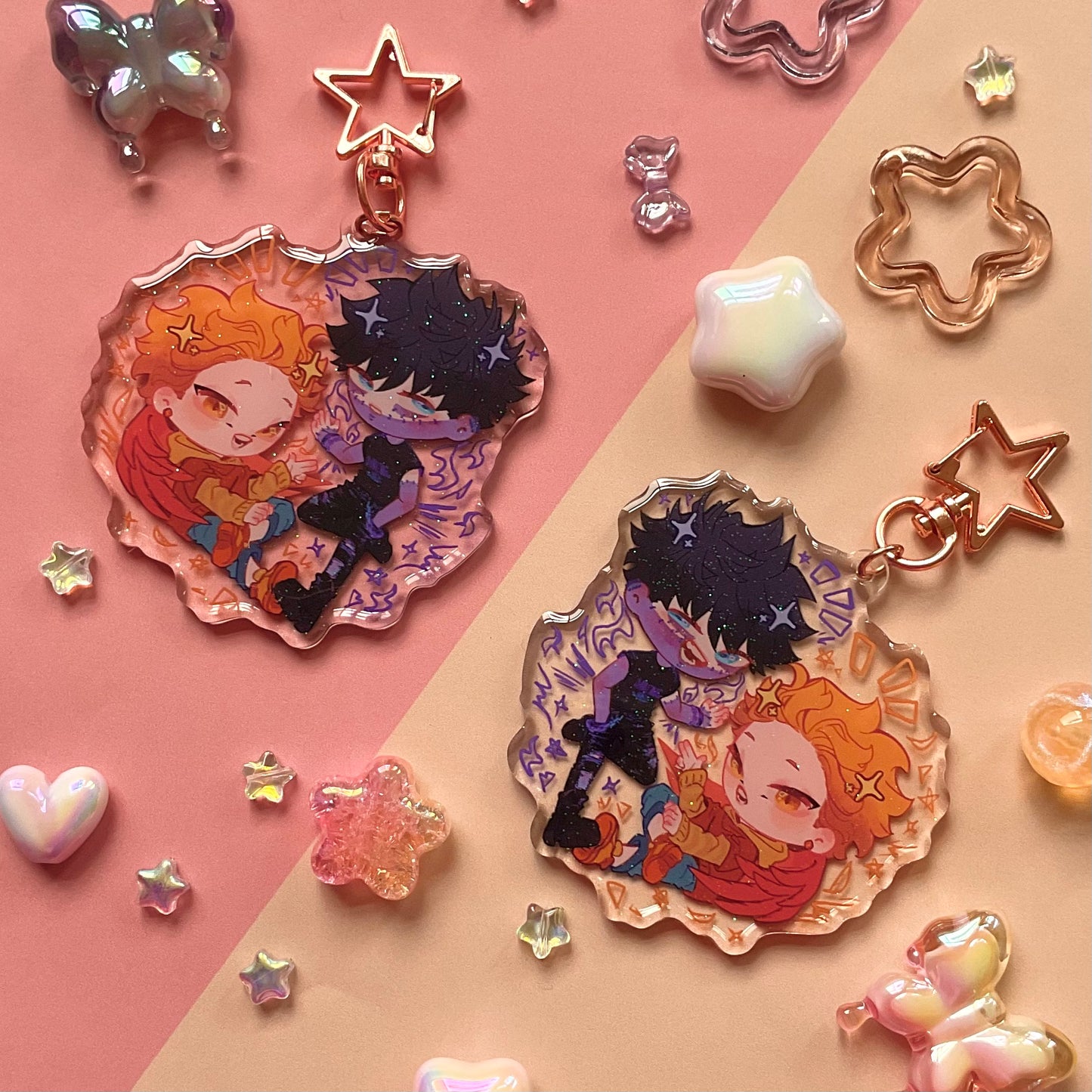 Dabi and Hawks keychain