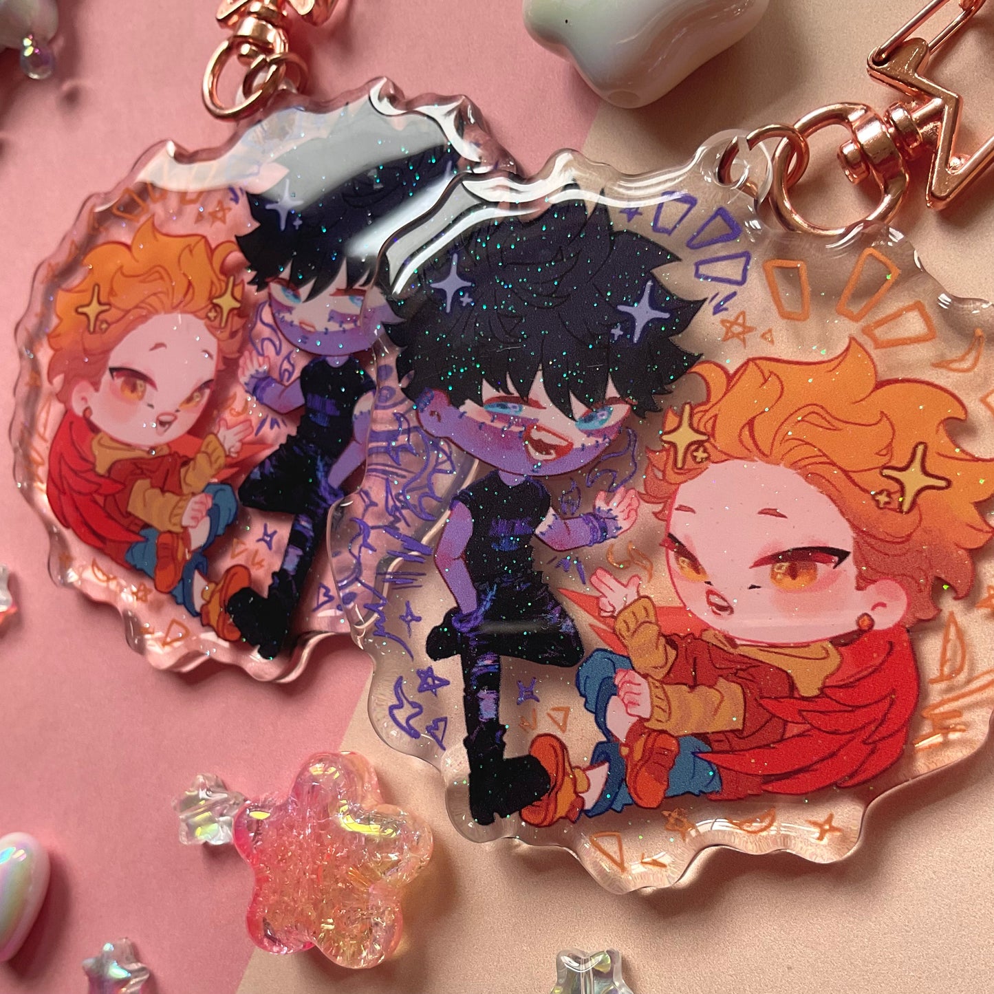 Dabi and Hawks keychain