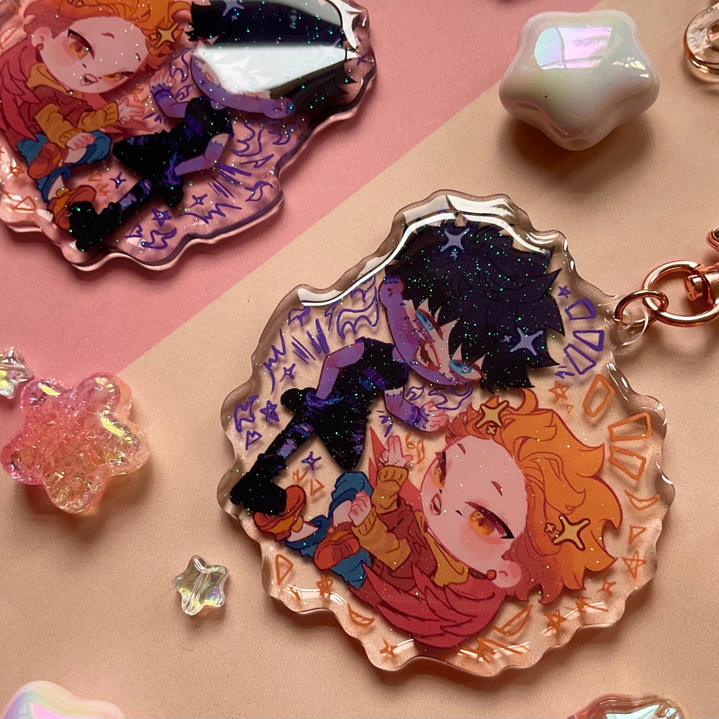 Dabi and Hawks keychain