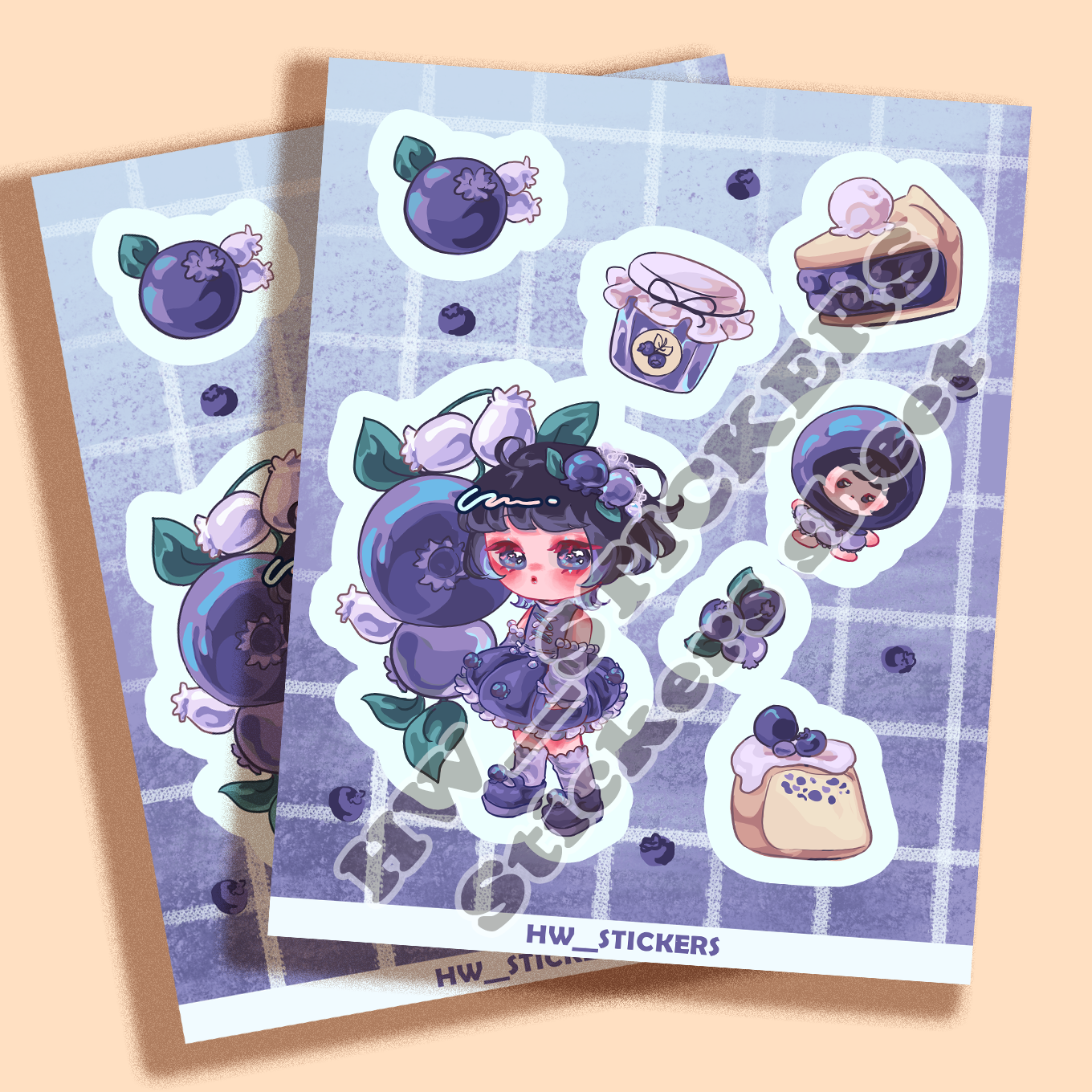 Blueberry sticker sheet