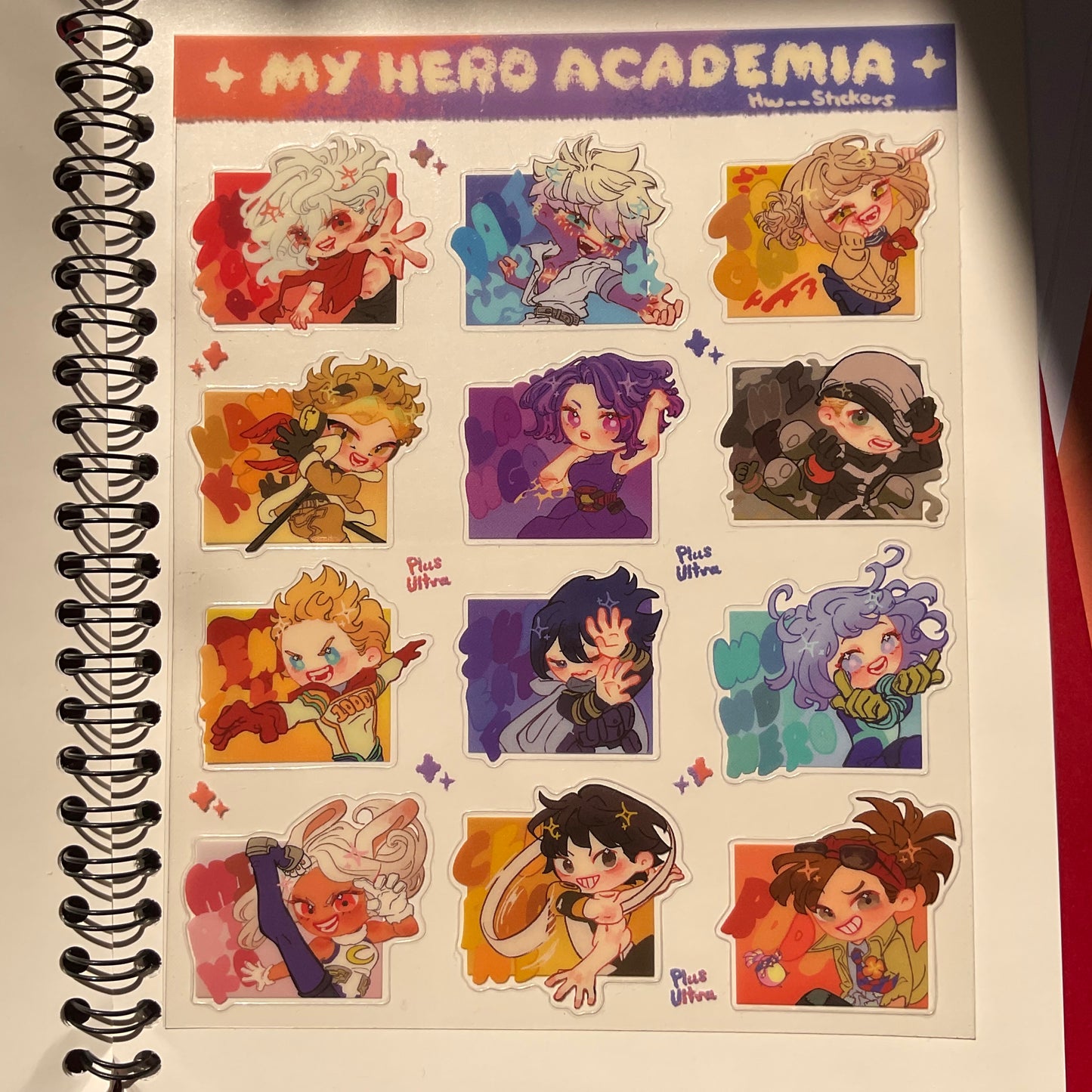 MHA sticker sheet