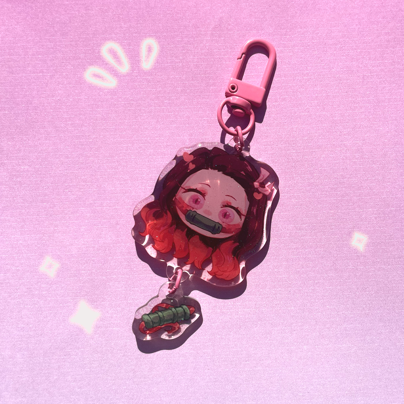 Nezuko face keychain