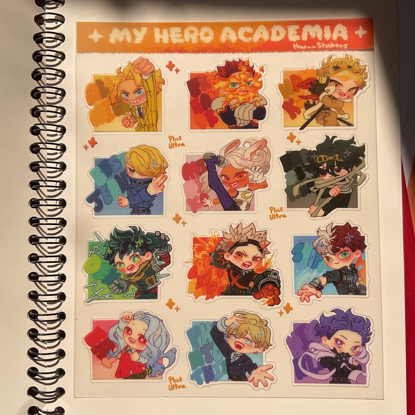 MHA sticker sheet