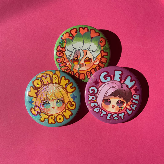 Dr.Stone button badge