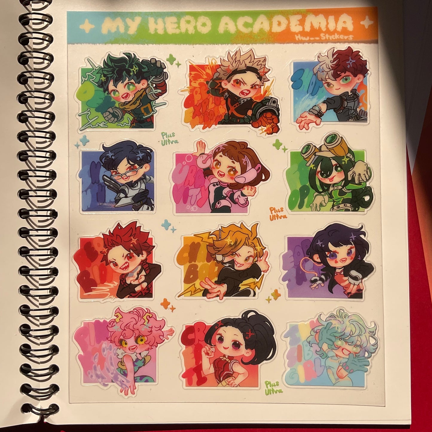 MHA sticker sheet