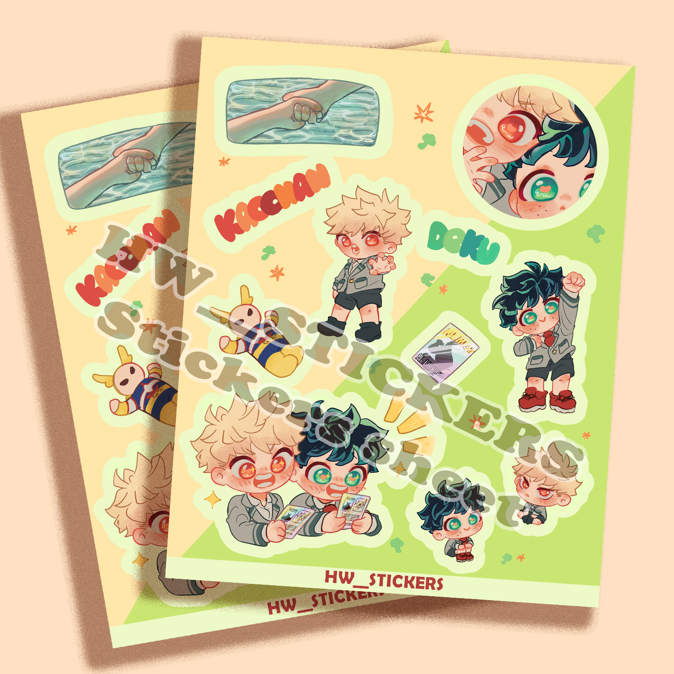 Deku und Kacchan Kinder Stickerbogen