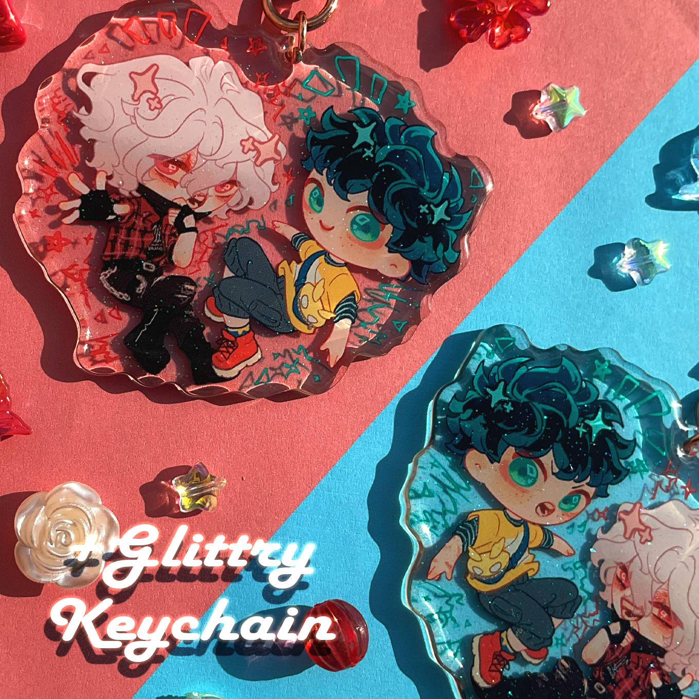 Deku and Shigaraki keychain