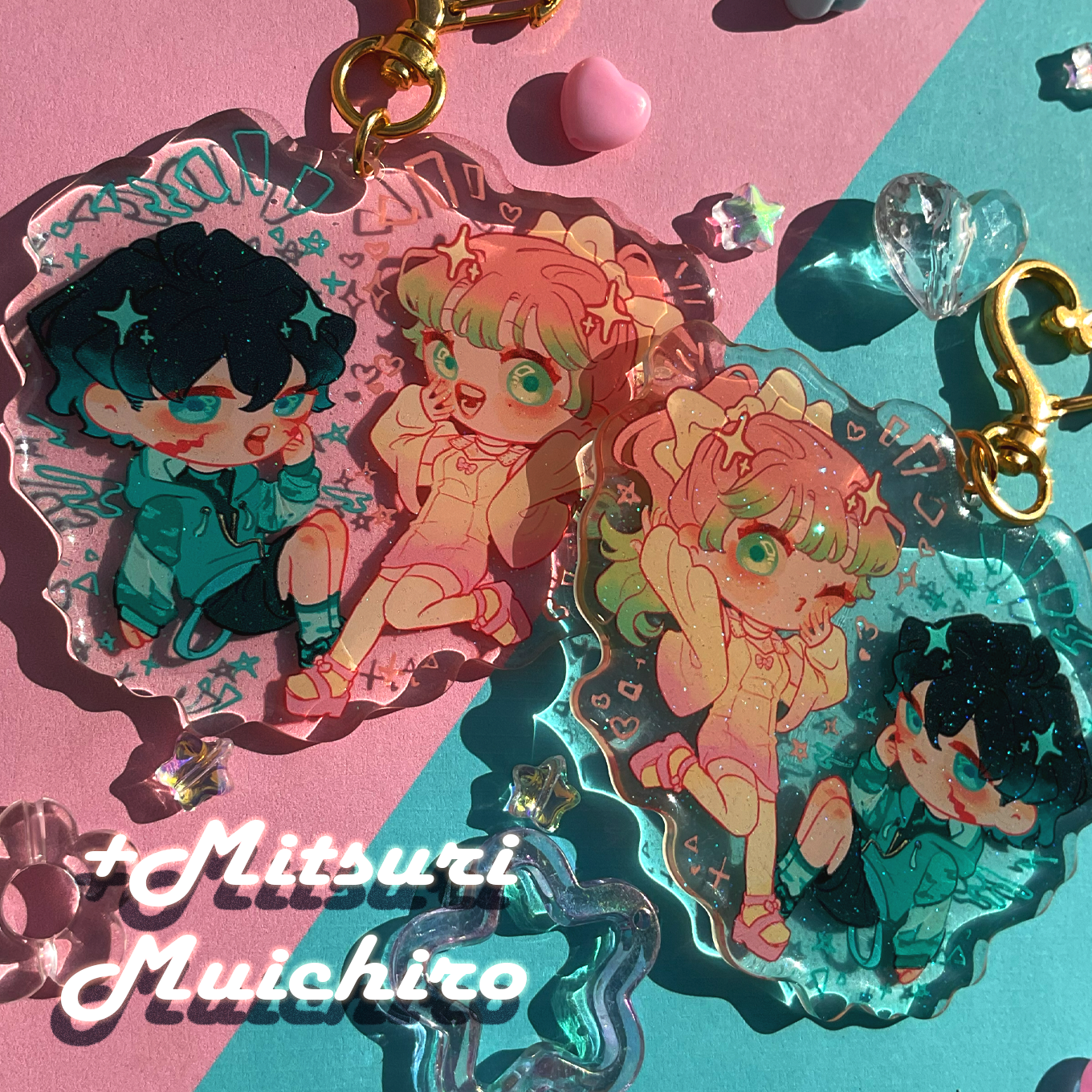 Mitsuri and Muichiro keychain