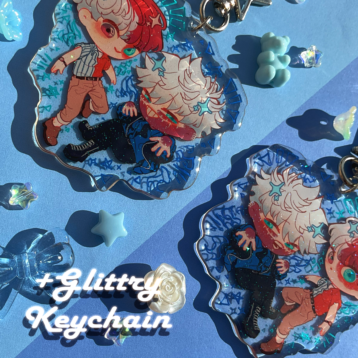 Shoto Keychain Shoto and Touya keychain – Hw__stickers