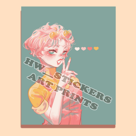 pink girl print