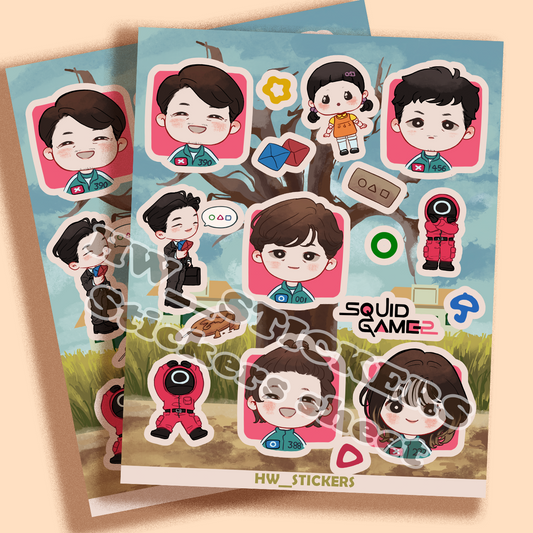 Squid Game sticker sheet