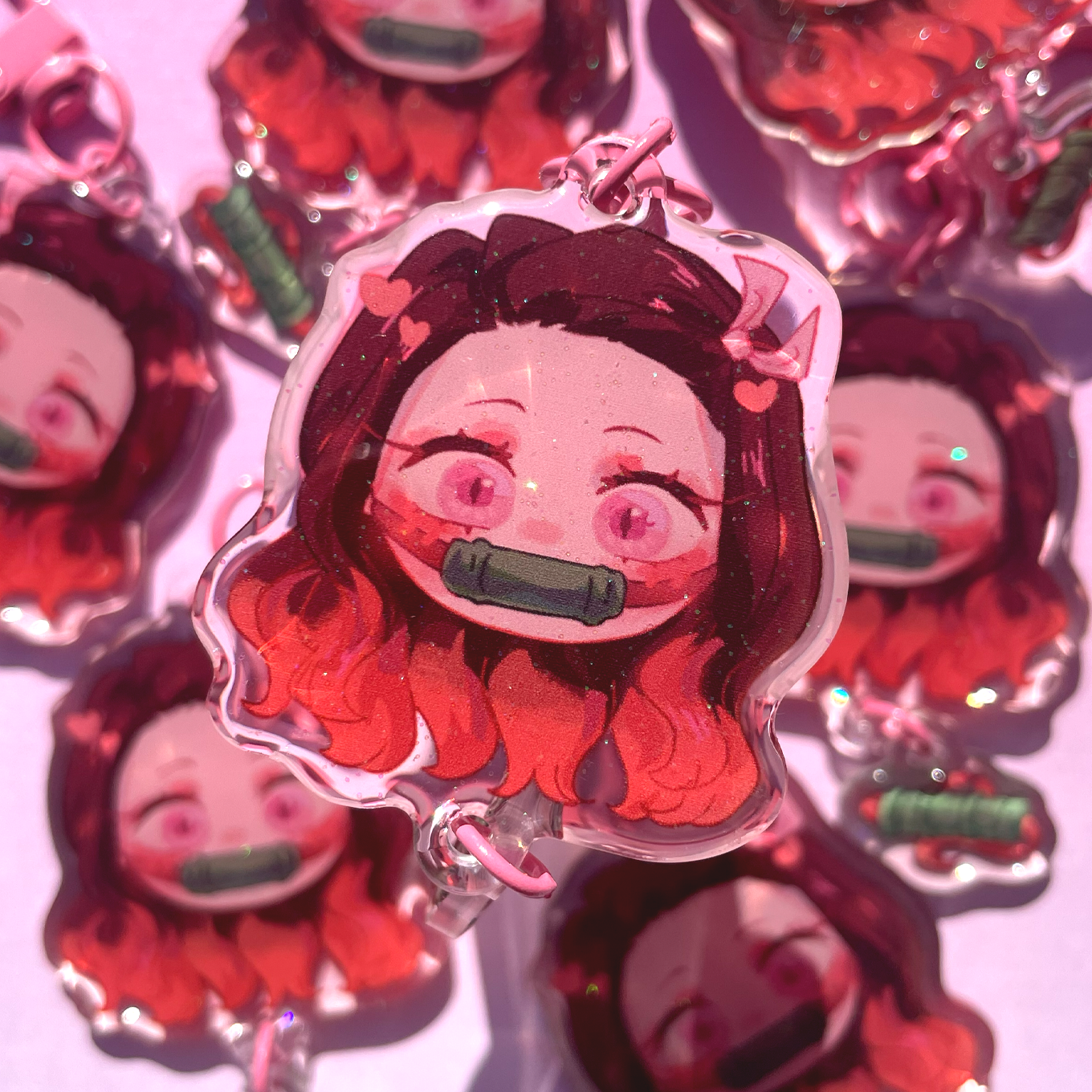 Nezuko face keychain