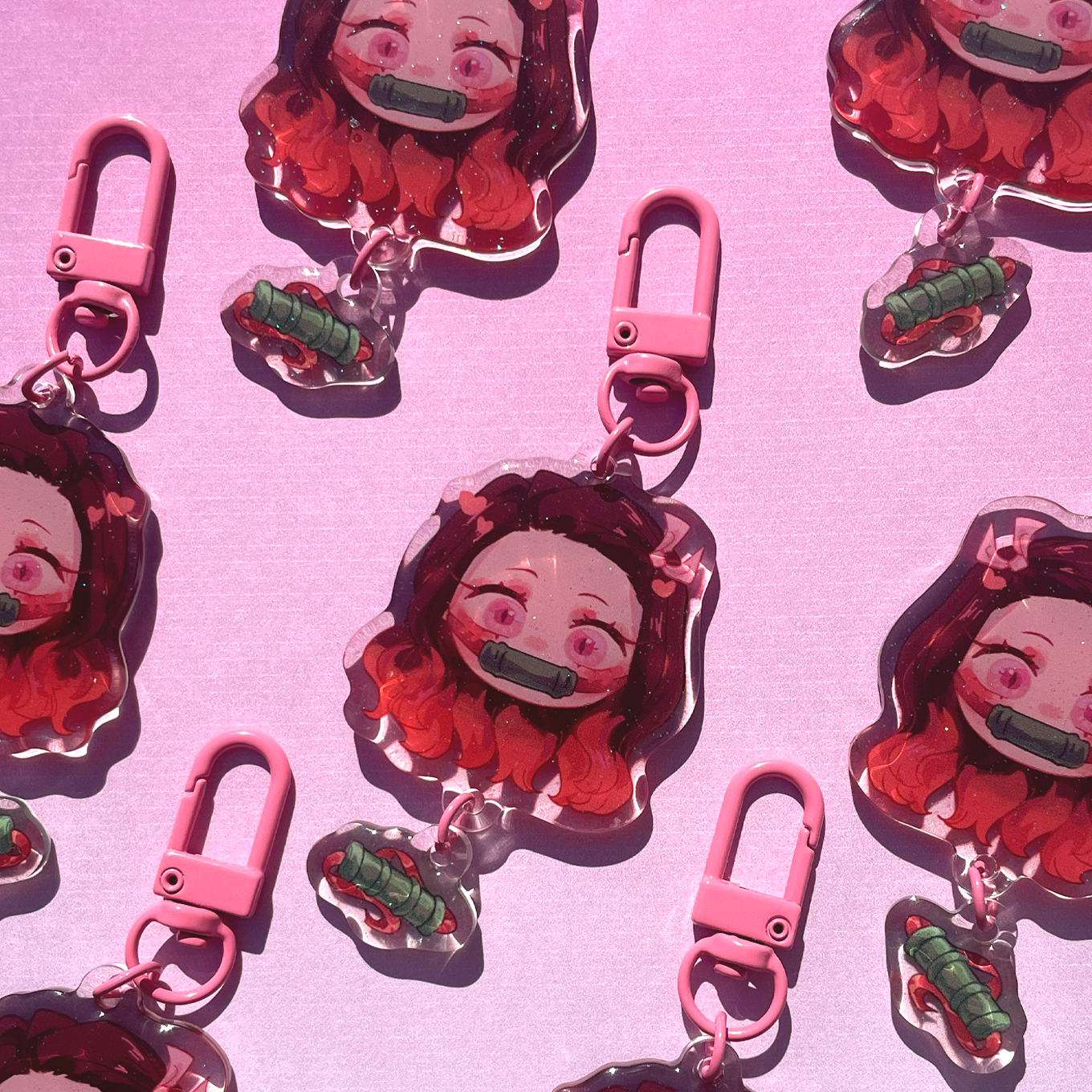 Nezuko face keychain