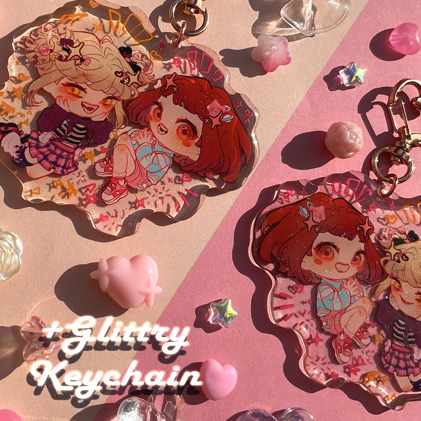 Uraraka and Toga keychain