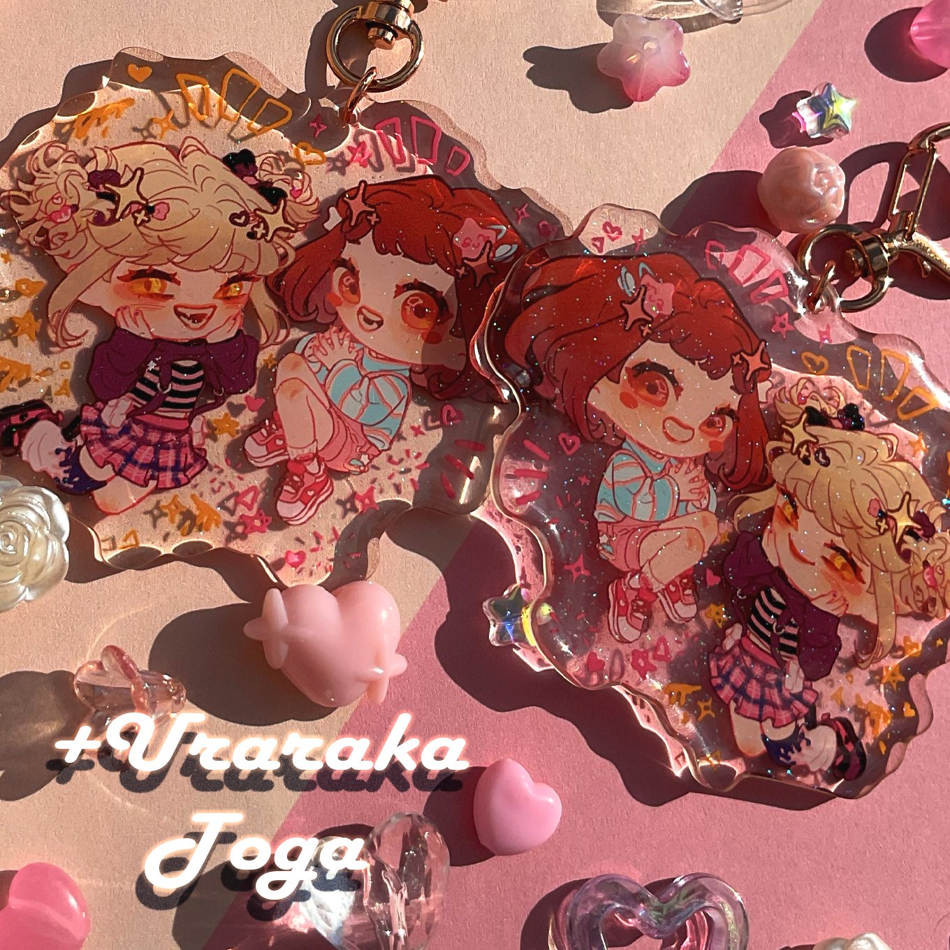 Uraraka and Toga keychain