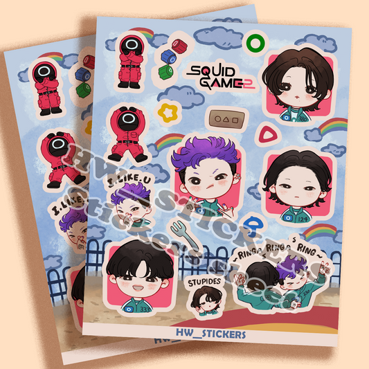 Squid Game sticker sheet